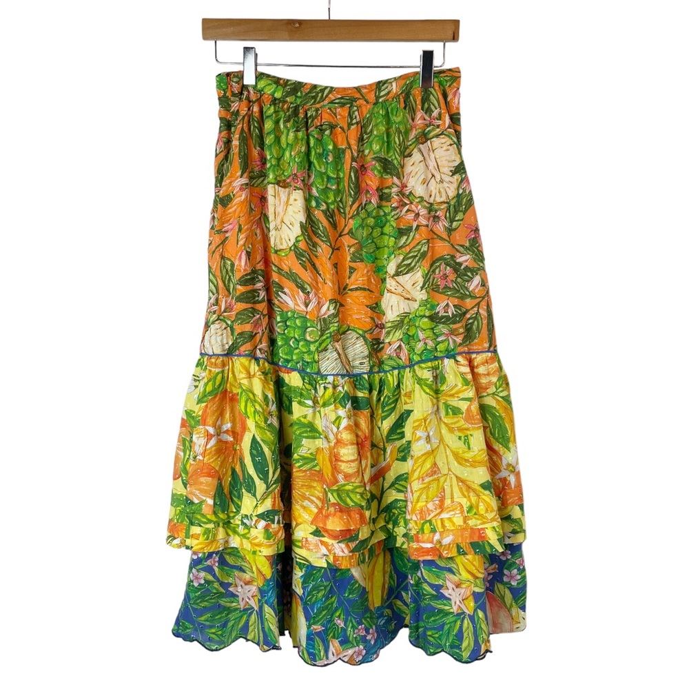 FARM Rio Caipirinha Tiered Cotton Midi Skirt Small
Style Number: 300657 - Picture 9 of 12